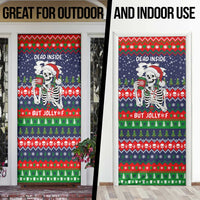 Dead Inside But Jolly Af Christmas Skeleton Door Cover Xmas Holiday Patterns - Wonder Print Shop