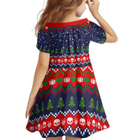 Dead Inside But Jolly Af Christmas Skeleton Family Matching Short Sleeve Bodycon Dress and Hawaiian Shirt Xmas Holiday Patterns - Wonder Print Shop