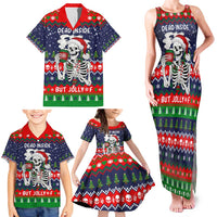 Dead Inside But Jolly Af Christmas Skeleton Family Matching Tank Maxi Dress and Hawaiian Shirt Xmas Holiday Patterns - Wonder Print Shop