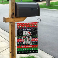Dead Inside But Jolly Af Christmas Skeleton Garden Flag Xmas Holiday Patterns - Wonder Print Shop