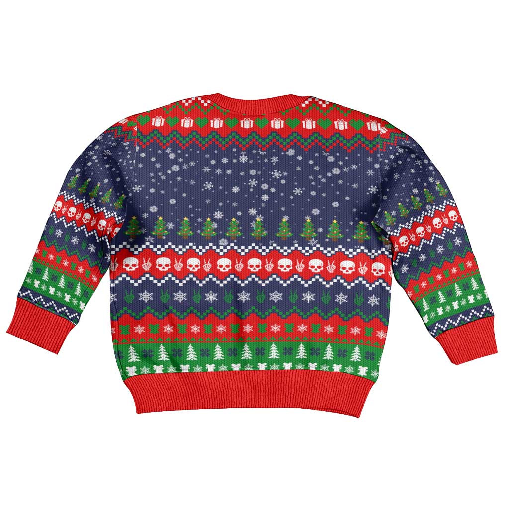 Dead Inside But Jolly Af Christmas Skeleton Kid Ugly Christmas Sweater Xmas Holiday Patterns - Wonder Print Shop