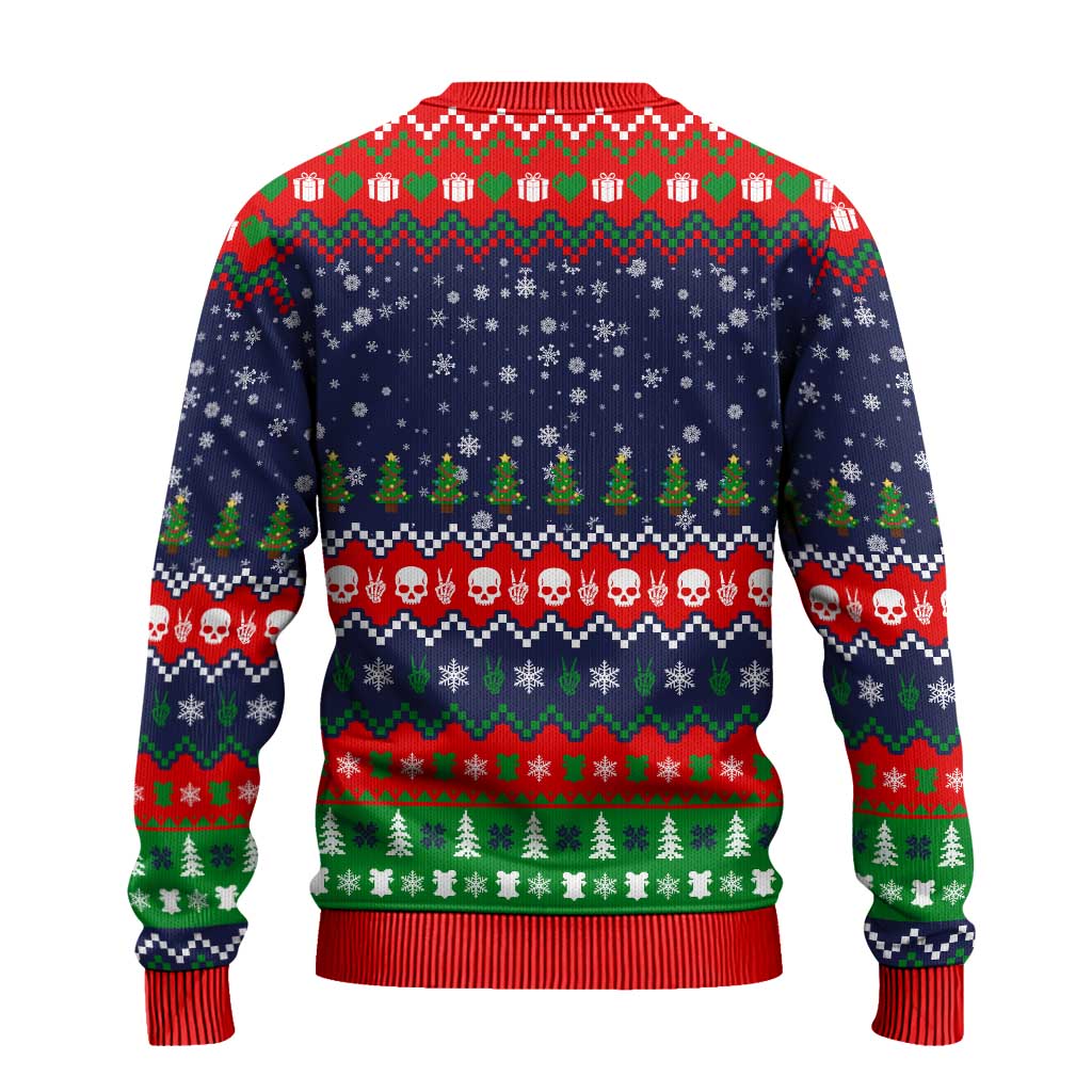 Dead Inside But Jolly Af Christmas Skeleton Ugly Christmas Sweater Xmas Holiday Patterns - Wonder Print Shop