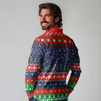 Dead Inside But Jolly Af Christmas Skeleton Long Sleeve Polo Shirt Xmas Holiday Patterns - Wonder Print Shop