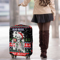 Dead Inside But Jolly Af Christmas Skeleton Luggage Cover Xmas Holiday Patterns - Wonder Print Shop