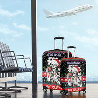 Dead Inside But Jolly Af Christmas Skeleton Luggage Cover Xmas Holiday Patterns - Wonder Print Shop