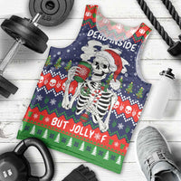 Dead Inside But Jolly Af Christmas Skeleton Men Tank Top Xmas Holiday Patterns - Wonder Print Shop
