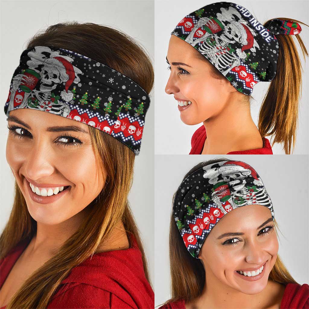 Dead Inside But Jolly Af Christmas Skeleton Neck Gaiter Xmas Holiday Patterns - Wonder Print Shop