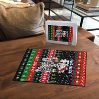 Dead Inside But Jolly Af Christmas Skeleton Puzzle Xmas Holiday Patterns - Wonder Print Shop