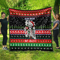 Dead Inside But Jolly Af Christmas Skeleton Quilt Xmas Holiday Patterns - Wonder Print Shop