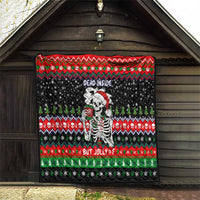 Dead Inside But Jolly Af Christmas Skeleton Quilt Xmas Holiday Patterns - Wonder Print Shop