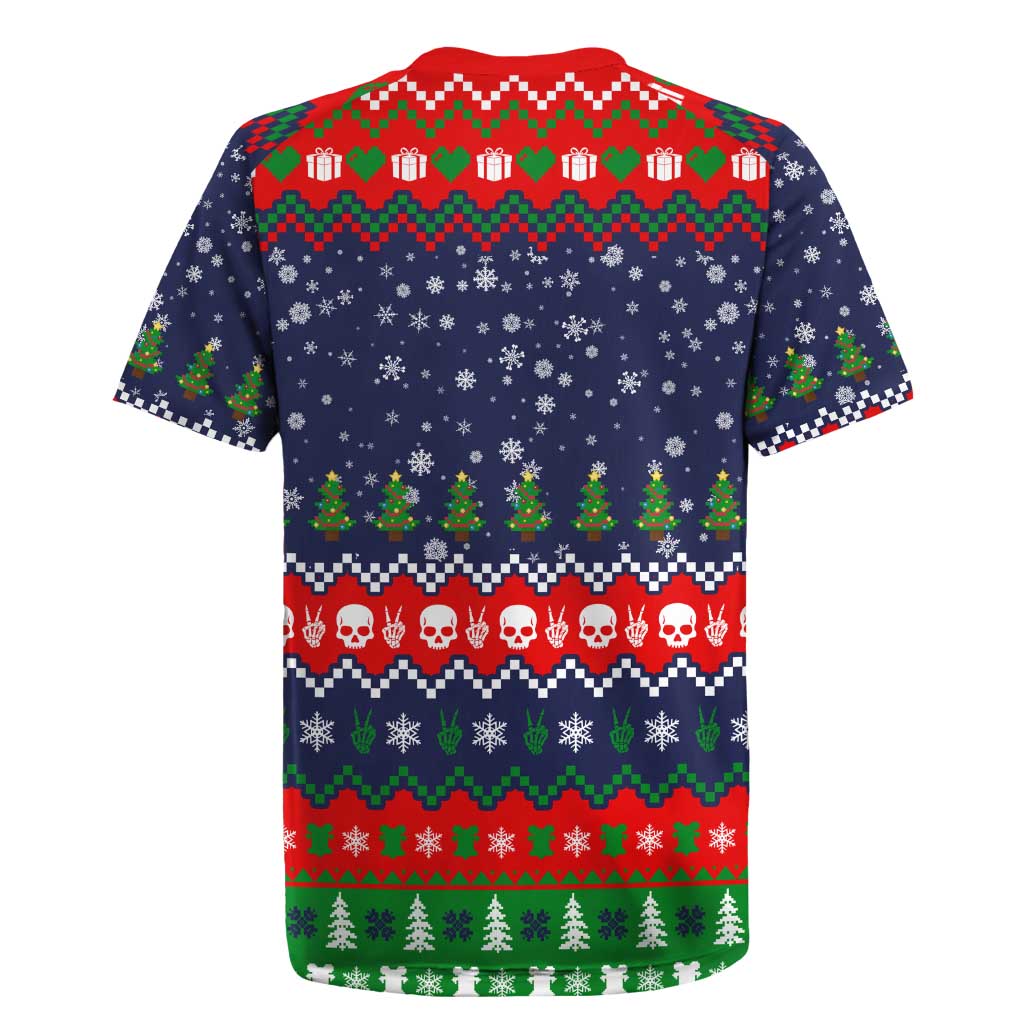 Dead Inside But Jolly Af Christmas Skeleton Rugby Jersey Xmas Holiday Patterns - Wonder Print Shop