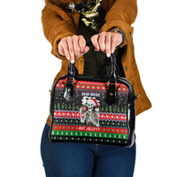 Dead Inside But Jolly Af Christmas Skeleton Shoulder Handbag Xmas Holiday Patterns - Wonder Print Shop