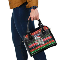 Dead Inside But Jolly Af Christmas Skeleton Shoulder Handbag Xmas Holiday Patterns - Wonder Print Shop