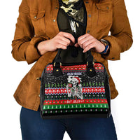 Dead Inside But Jolly Af Christmas Skeleton Shoulder Handbag Xmas Holiday Patterns - Wonder Print Shop