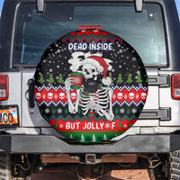 Dead Inside But Jolly Af Christmas Skeleton Spare Tire Cover Xmas Holiday Patterns - Wonder Print Shop