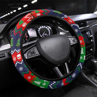 Dead Inside But Jolly Af Christmas Skeleton Steering Wheel Cover Xmas Holiday Patterns - Wonder Print Shop