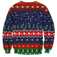 Dead Inside But Jolly Af Christmas Skeleton Sweatshirt Xmas Holiday Patterns - Wonder Print Shop