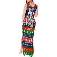 Dead Inside But Jolly Af Christmas Skeleton Tank Maxi Dress Xmas Holiday Patterns - Wonder Print Shop