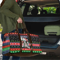 Dead Inside But Jolly Af Christmas Skeleton Travel Bag Xmas Holiday Patterns - Wonder Print Shop