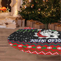 Dead Inside But Jolly Af Christmas Skeleton Tree Skirt Xmas Holiday Patterns - Wonder Print Shop