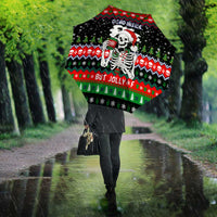 Dead Inside But Jolly Af Christmas Skeleton Umbrella Xmas Holiday Patterns - Wonder Print Shop