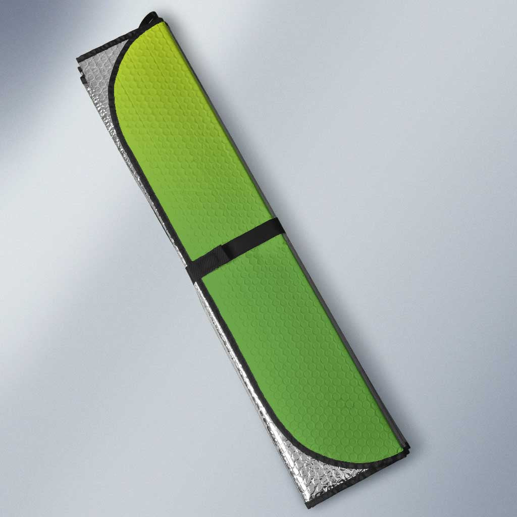Personalized Skull Bowling Auto Sun Shade with Neon Green Strike Design - Edgy Bowler Style - Wonder Print Shop