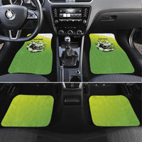 Personalized Skull Bowling Car Mats with Neon Green Strike Design - Edgy Bowler Style - Wonder Print Shop