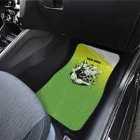 Personalized Skull Bowling Car Mats with Neon Green Strike Design - Edgy Bowler Style - Wonder Print Shop