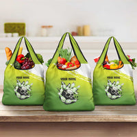 Personalized Skull Bowling Grocery Bag with Neon Green Strike Design - Edgy Bowler Style - Wonder Print Shop