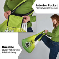 Personalized Skull Bowling Grocery Bag with Neon Green Strike Design - Edgy Bowler Style - Wonder Print Shop