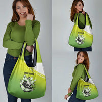 Personalized Skull Bowling Grocery Bag with Neon Green Strike Design - Edgy Bowler Style - Wonder Print Shop