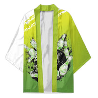 Personalized Skull Bowling Kimono with Neon Green Strike Design - Edgy Bowler Style - Wonder Print Shop
