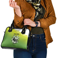 Personalized Skull Bowling Shoulder Handbag with Neon Green Strike Design - Edgy Bowler Style - Wonder Print Shop