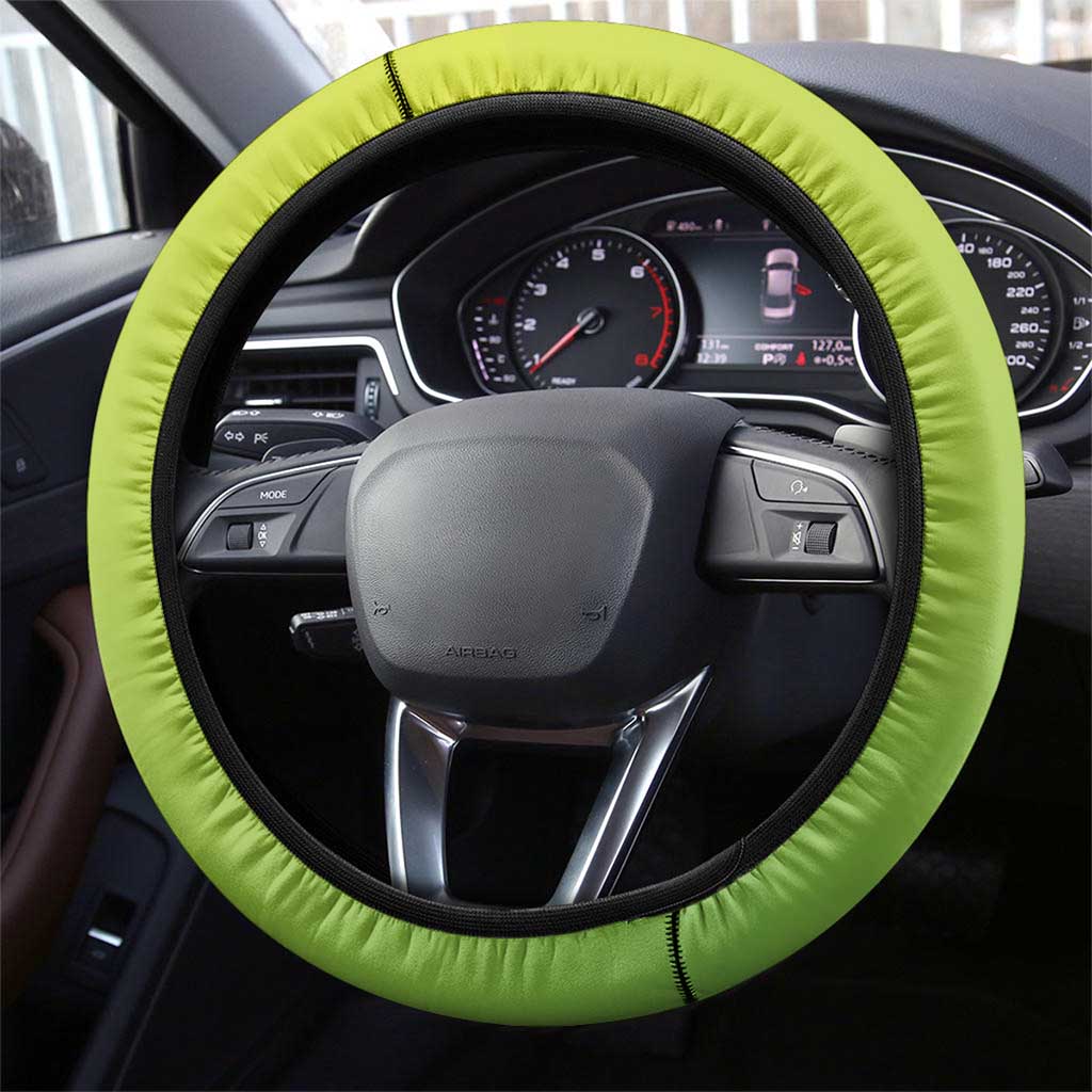 Skull Bowling Steering Wheel Cover with Neon Green Strike Design - Edgy Bowler Style - Wonder Print Shop