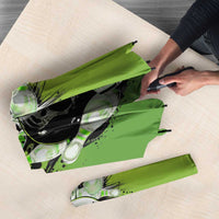 Personalized Skull Bowling Umbrella with Neon Green Strike Design - Edgy Bowler Style - Wonder Print Shop