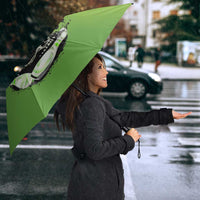 Personalized Skull Bowling Umbrella with Neon Green Strike Design - Edgy Bowler Style - Wonder Print Shop