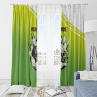 Personalized Skull Bowling Window Curtain with Neon Green Strike Design - Edgy Bowler Style - Wonder Print Shop