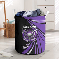 Personalized Purple Winged Golf Ball Laundry Basket Bold Golf Graphic Design - Wonder Print Shop