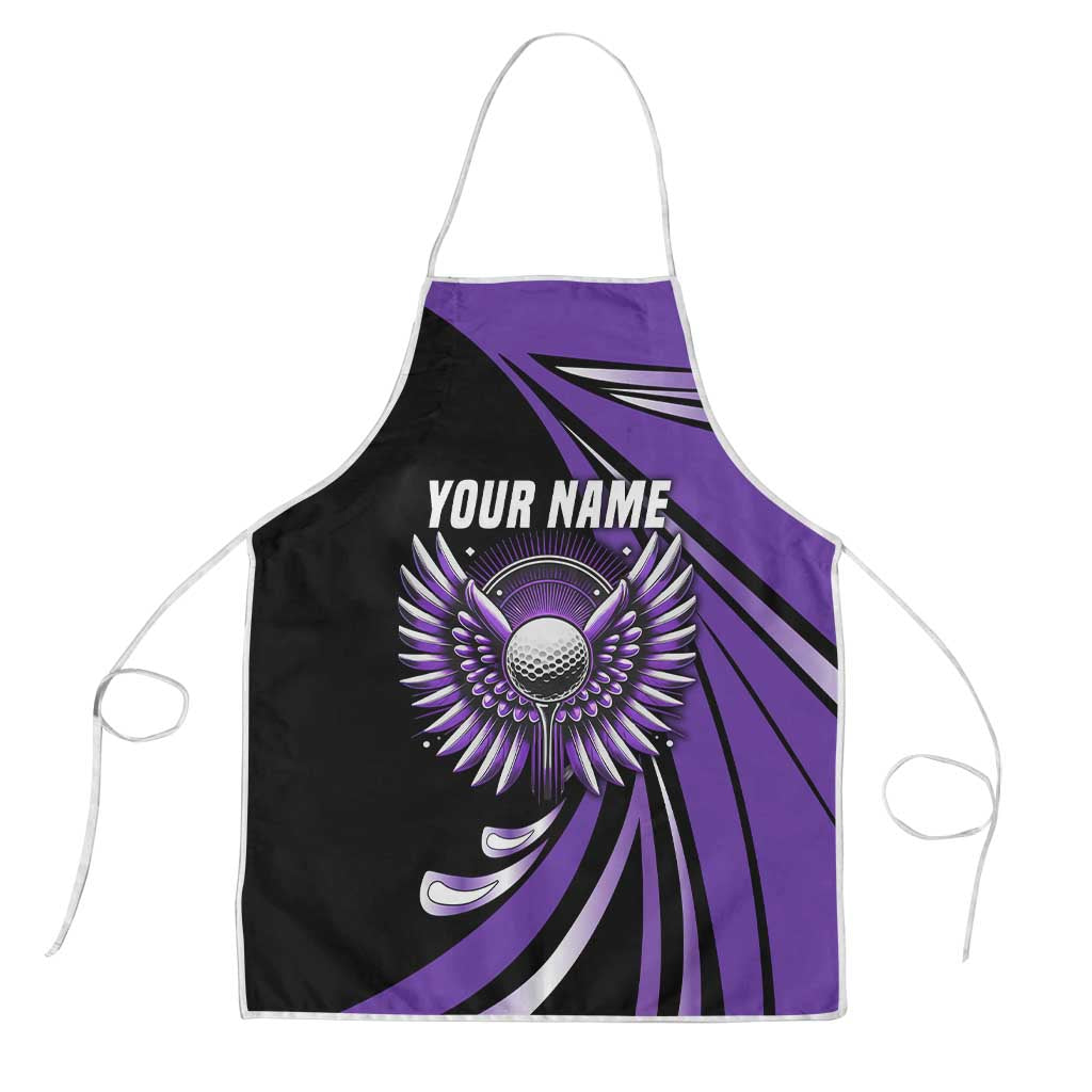 Personalized Purple Winged Golf Ball Apron Bold Golf Graphic Design - Wonder Print Shop