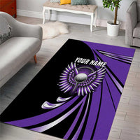 Personalized Purple Winged Golf Ball Area Rug Bold Golf Graphic Design - Wonder Print Shop