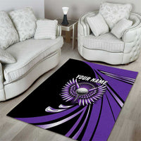 Personalized Purple Winged Golf Ball Area Rug Bold Golf Graphic Design - Wonder Print Shop