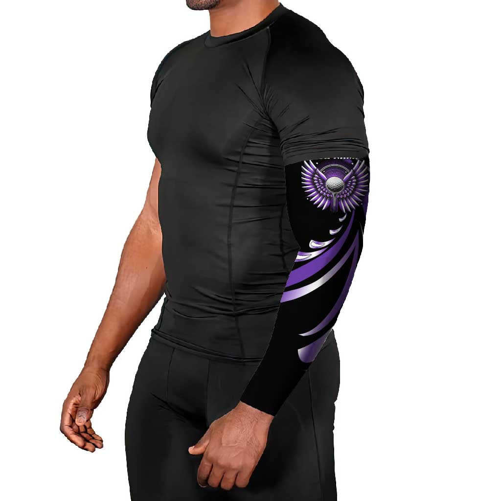 Personalized Purple Winged Golf Ball Arm Sleeves Bold Golf Graphic Design - Wonder Print Shop