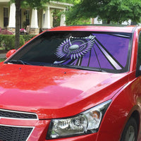 Personalized Purple Winged Golf Ball Auto Sun Shade Bold Golf Graphic Design - Wonder Print Shop