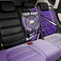 Personalized Purple Winged Golf Ball Back Car Seat Cover Bold Golf Graphic Design - Wonder Print Shop