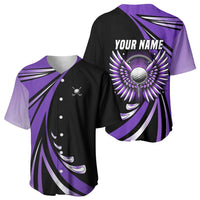 Personalized Purple Winged Golf Ball Baseball Jersey Bold Golf Graphic Design - Wonder Print Shop