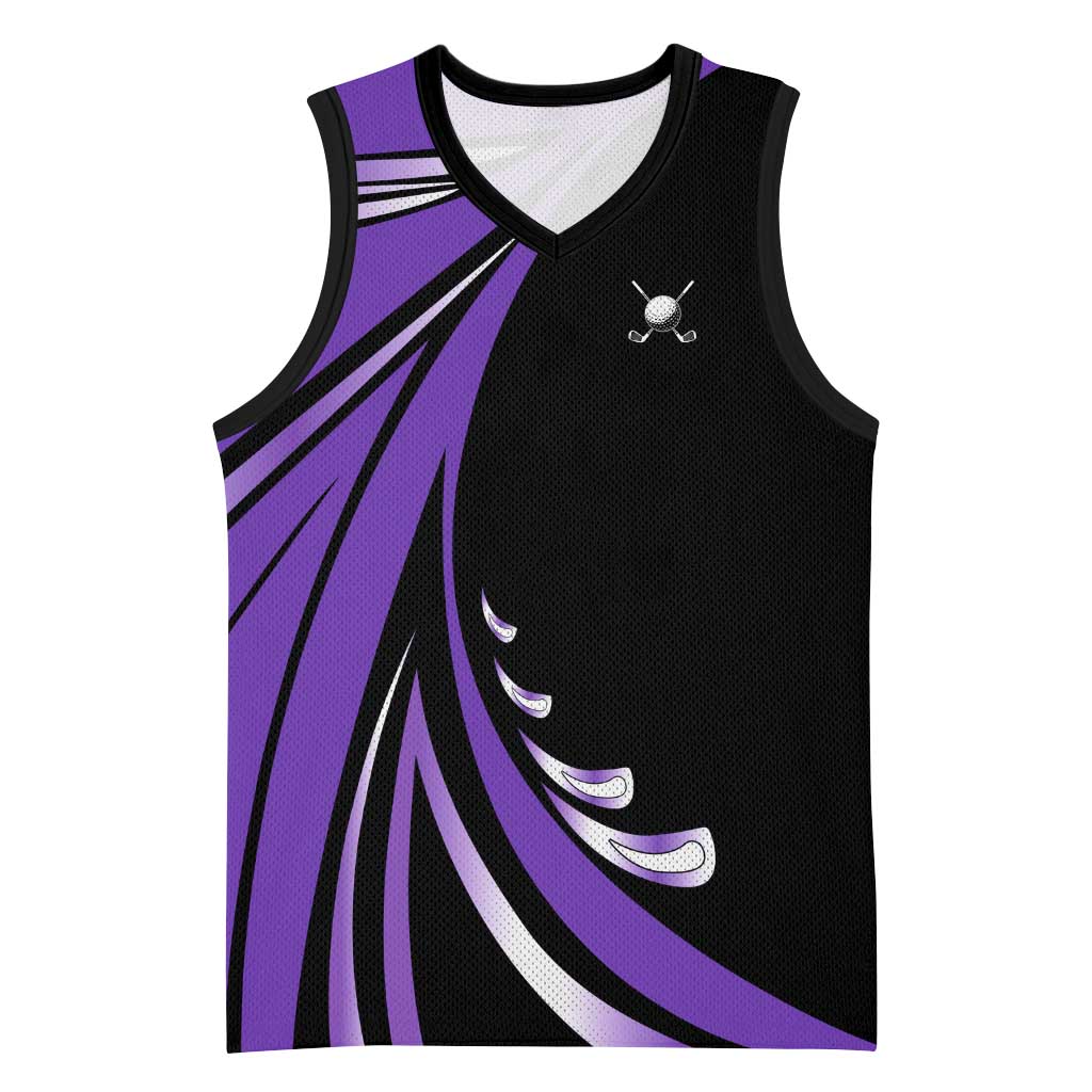 Personalized Purple Winged Golf Ball Basketball Jersey Bold Golf Graphic Design - Wonder Print Shop