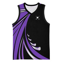 Personalized Purple Winged Golf Ball Basketball Jersey Bold Golf Graphic Design - Wonder Print Shop