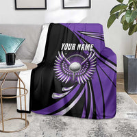 Personalized Purple Winged Golf Ball Blanket Bold Golf Graphic Design - Wonder Print Shop