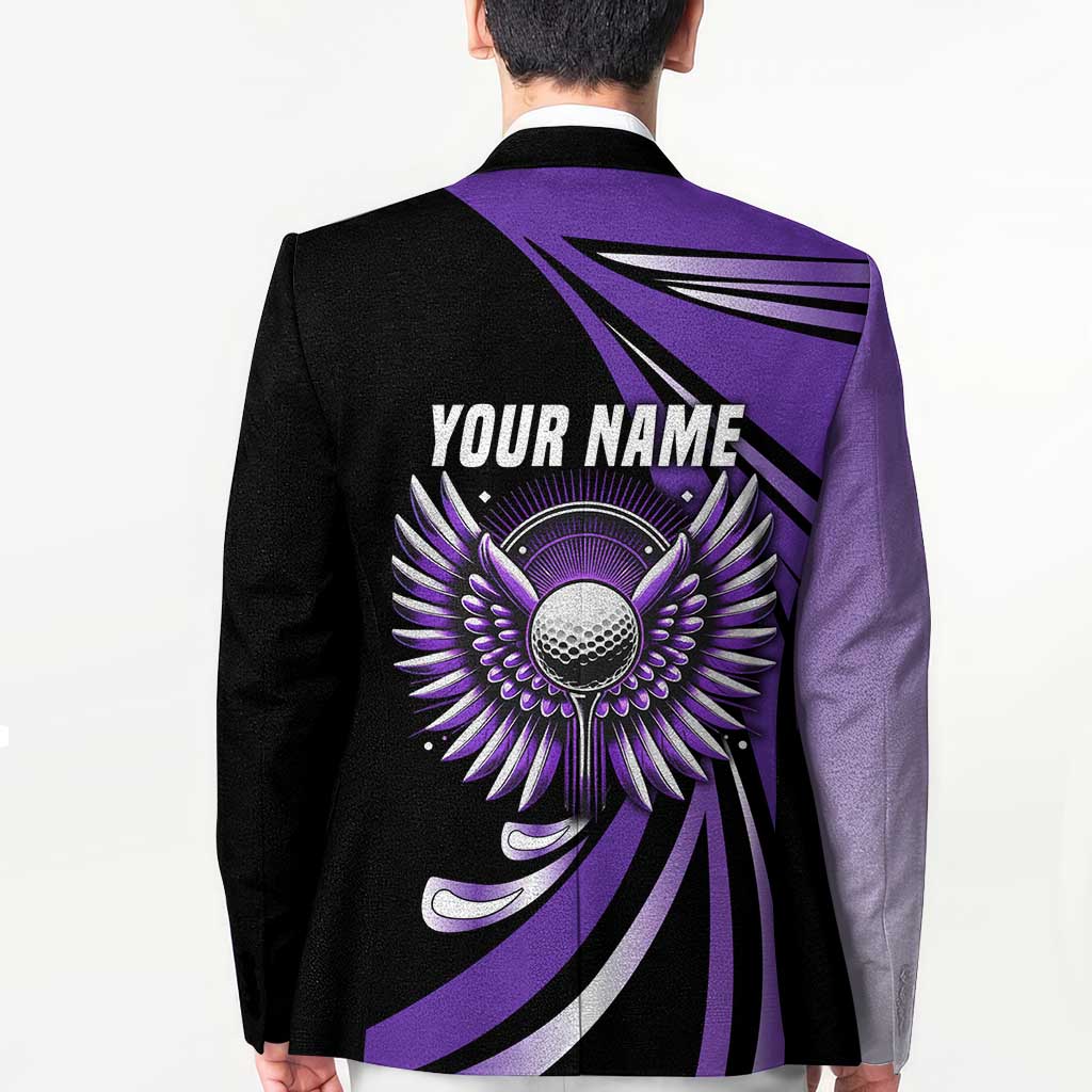 Personalized Purple Winged Golf Ball Blazer Bold Golf Graphic Design - Wonder Print Shop
