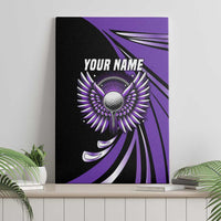 Personalized Purple Winged Golf Ball Canvas Wall Art Bold Golf Graphic Design - Wonder Print Shop